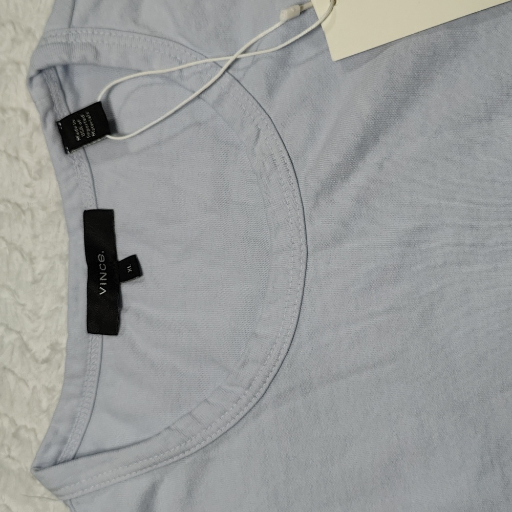 506. VINCE. Classic Crew Neck T-shirt | Color: Shirting Blue - Picture 7 of 10